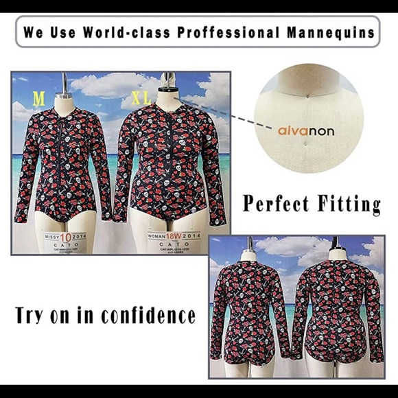 Long Sleeve Swimsuit Women - Rash Guard Women - Picture 5 of 6